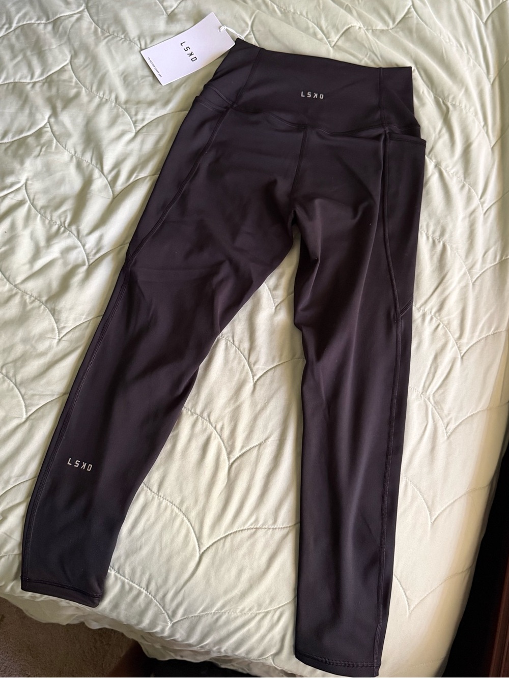 LSKD Fusion High Rise 7/8 Legging with Pockets- Black